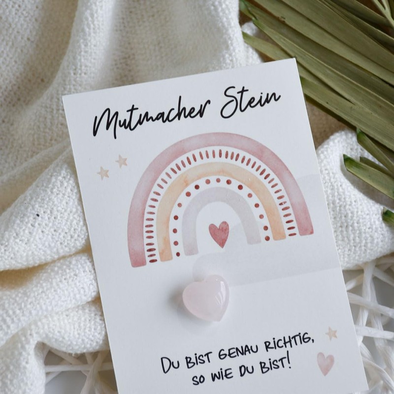 Geschenk Glücksbringer zur Einschulung | Regenbogen in Rosa | Mutmacher