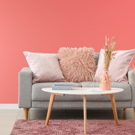 VEELIKE 15.7''x118'' Salmon Pink Wallpaper Removable Thick Pink Contact Paper Peel and Stick for Walls Cabinets Shelves Self Adhesive Vinyl Wall Coverings for Girl's Bedroom Living Room Furniture