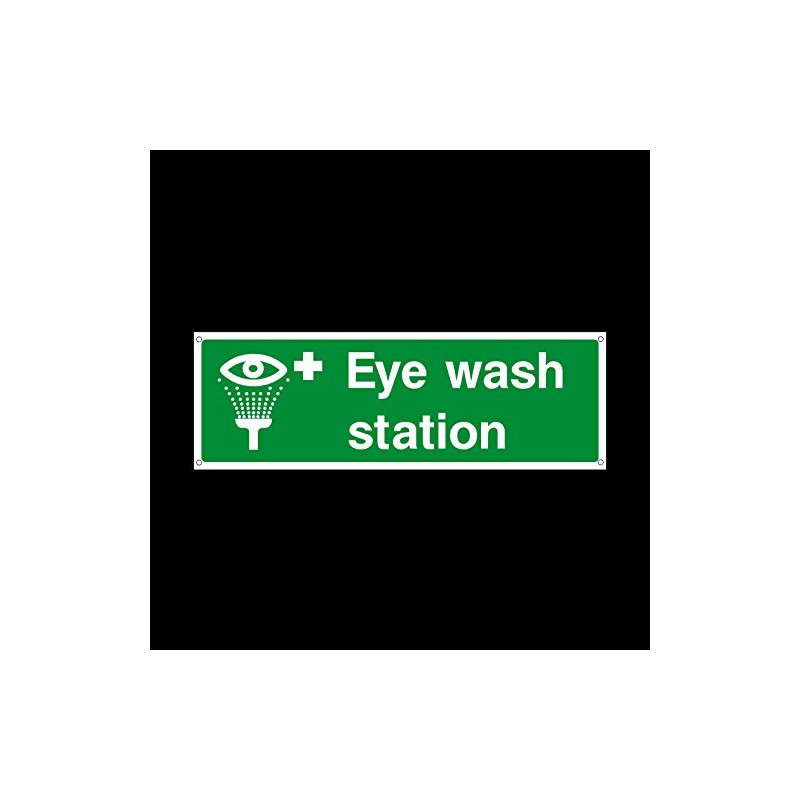 Eye Wash Station Plastic Sign with 4 Pre-Drilled Holes -
