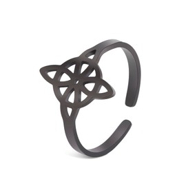 Amaxer Witch Knot Ring for Women Stainless Steel Witchcraft Celtic Knot Amulet Vintage Open Adjustable Finger Ring Jewellery Gifts for Girls Friends Stainless Steel, Stainless Steel