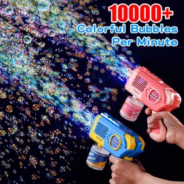 EagleStone 2 Pack Bubble Gun Machine for Kids, Automatic Light Up Bubble Blower, Bubble Guns Blaster for Toddlers, Outdoor Toys Gifts, Wedding Easter Party Favor