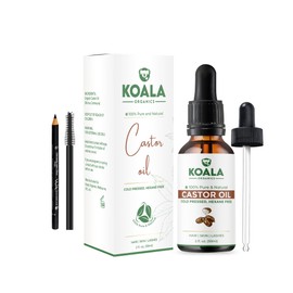 Koala Organics 100% Pure Castor Oil | Shop Local | Cold Pressed, Hexane-Free | Multipurpose Use for Skin, Hair & Scalp | 59 ML