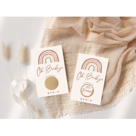 Printed Party Juego de rascar para baby shower, 30 boletos para rifa, temática de arcoíris bohemio