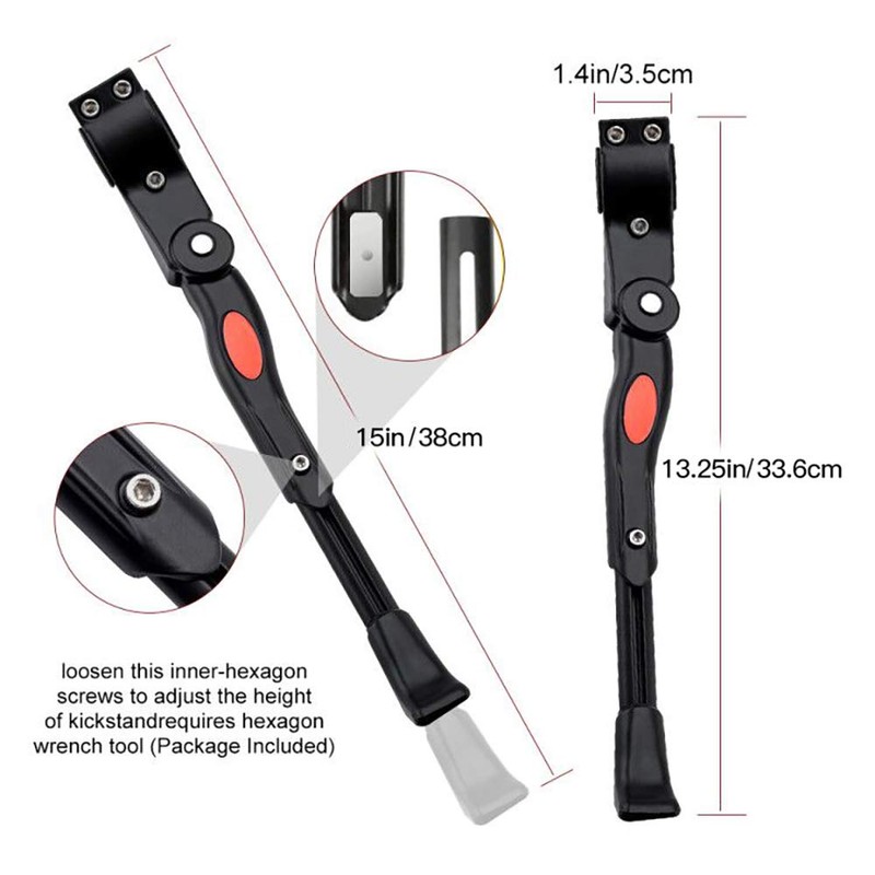 UHACKER Adjustable Bike Kickstand Aluminum Rear Side Bicycle Stand for