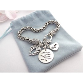 Remembrance Jewelry Memorial Bracelet Sympathy Gift for Loss Loved One In Memory of Mom Sympathy Gift You Are Always In My Heart Remembrance Jewelry for Women (Mom)