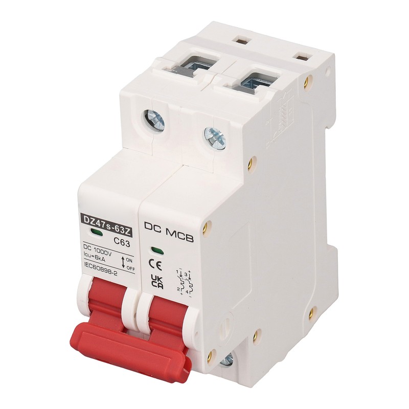 DC Circuit Breaker 2P 63A 6KA Breaking Capacity DIN Rail