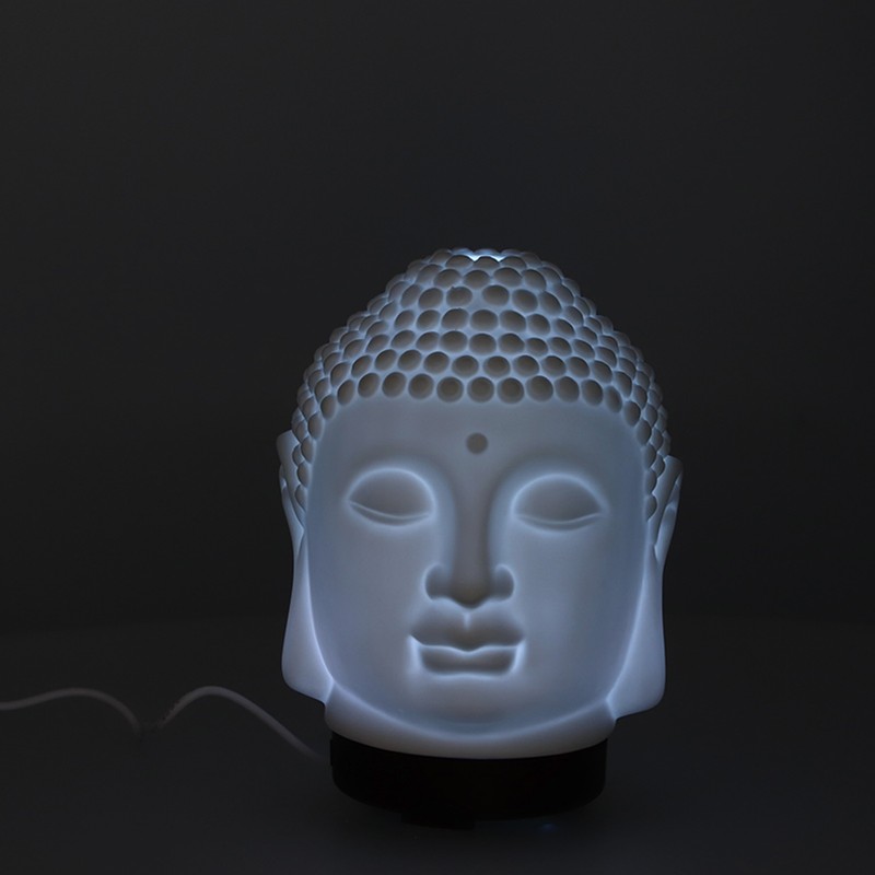100‑200ml Ceramic Humidifier Buddha Shaped Aroma Diffuser with Night Light
