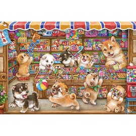 Beverly 31-521 1000 Piece Jigsaw Puzzle, Shiba Dagashi Shop, 19.3 x 28.3 inches (49 x 72 cm), Brown