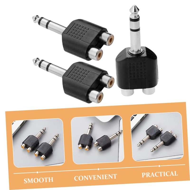 Kisangel 3pcs RCA to Audio Splitter Adapter Dual RCA to
