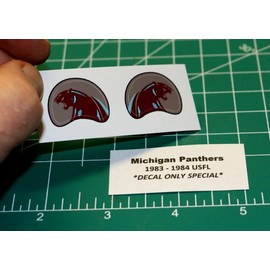 1983 - 1984 Michigan Panthers USFL Football Gumball Helmets *DIECUT DECALS ONLY*