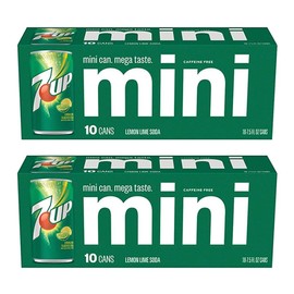 Mini 7up Sodas - 10 pack (2 cases of 10 packs for a total of 20 cans)