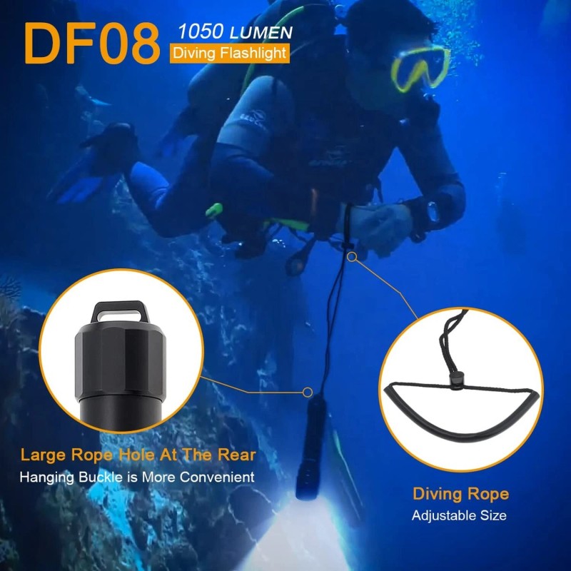 SecurityIng Waterproof 1000 Lumens LED Diving Flashlight UnderWater 150m Super