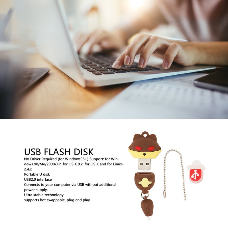 USB2.0 U Disk Supports Hot Swappable Ultra Stable Cute Fox