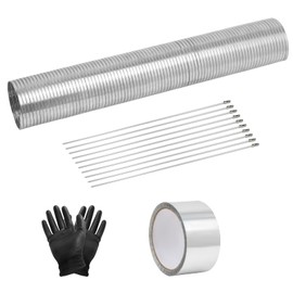 Universal Exhaust Flex Pipe 2.75"[2 3/4"] ID X 16.5"Length 304 stainless steel Exhaust Pipe Can be extended to 20" Comes With Aluminum Foil Tape (2in*75FT),Stainless Steel Cable ties