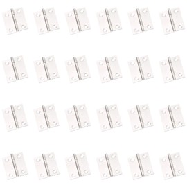 Shapenty Stainless Steel Folding Butt Hinges Mounting Holes Hardware Home Furniture Repair Cabinet Hinges for Wooden Cupboard Doors Windows Drawer Jewelry Box, 24PCS (1.5Inch)