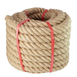 Manila Rope 1-1/2 Inch x 50 Feet, Twisted Thick Rope 1.5in for Landscaping, Crafts, Sporting, Marine,Projects and Tie-Downs