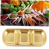 HOOTNEE 2pcs Stainless Steel Seasoning Dish with Three Compartments Sauce