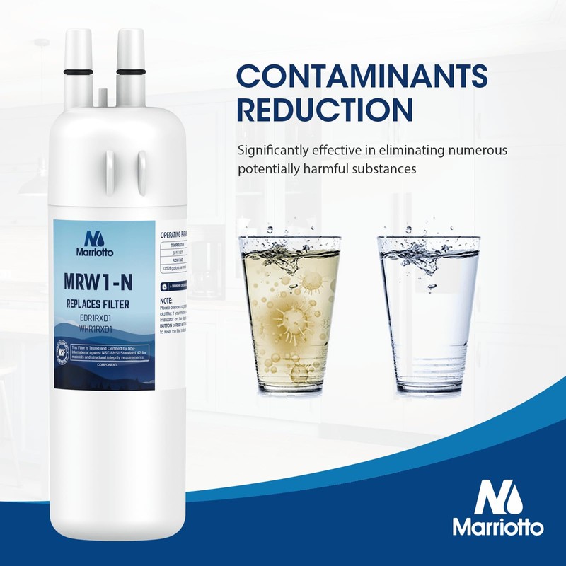 MARRIOTTO EDR1RXD1 Refrigerator Water Filter Compatible with Whirlpool W10295370A, WHR1RXD1,