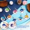 12 Pcs Baseball Acrylic Keychains with Mini Wooden Bats, Ice