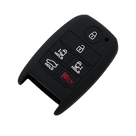 SEGADEN Silicone Cover Protector Case Holder Skin Jacket Compatible with KIA Sedona 6 Button Smart Remote Key Fob CV4151 Black