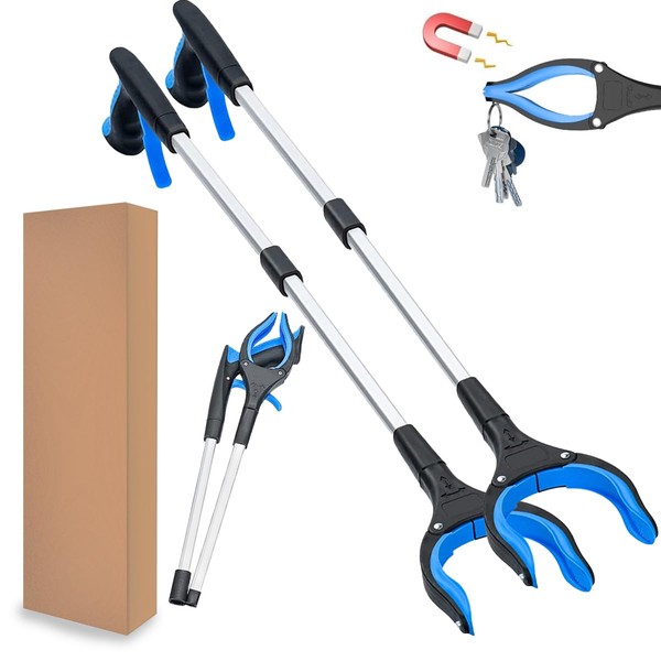 2-Pack Reacher Grabber Tool, 32" Grabbers for Elderly, Lightweight Extra