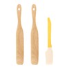 2Pcs Wooden Spatula for Cooking with Jam Knife, Teak Wood