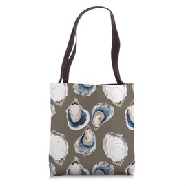 Oyster Half Shell Pattern Beach Theme Taupe Design Tote Bag