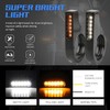 DREAMIZER 2PCS Flowing LED Motorcycle Turn Signals w/Running Light 12V