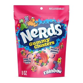 NERDS Gummy Clusters, Candy Treat Packs, Rainbow, Crunchy and Gummy, Back To School Sweet Treat, 30 oz (60 ct) - Size: 0.5oz (Pack of 60)