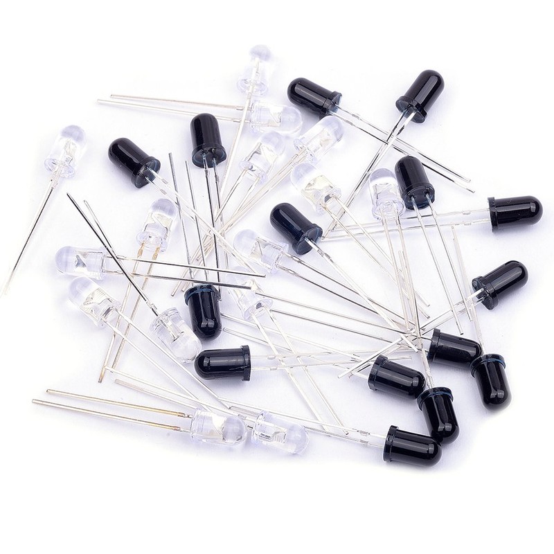 Cylewet 30Pcs 5mm 940nm LEDs Infrared Emitter and IR Receiver