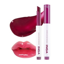 INGA Water Glow Melting Balm – [GRAPE JUICE] | Hydrating Sheer Lip Balm with Juicy & Melting Texture – Non-Sticky, Plumping Effect – K-Beauty Glass Lip Look