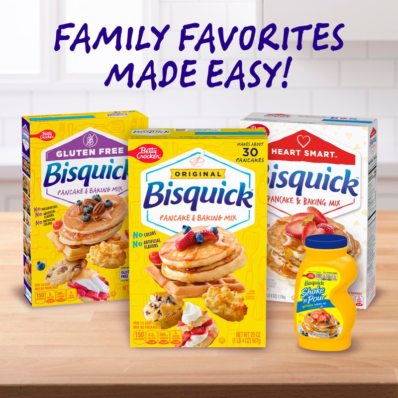 Betty Crocker Bisquick Pancake and Baking Mix, Original, Makes About