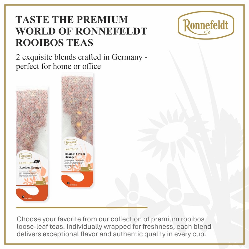 Ronnefeldt LeafCup Rooibos Cream Orange Chai – Naturally Caffeine-Free Red