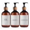 Juego De Baño Fsy Fasilyt 3 Dispensadores Jabon Shampoo Bambu