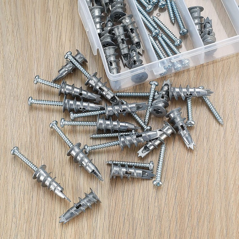 40 Pieces Zinc Drywall Anchor 20 Set Self Drilling Metal