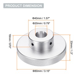 sourcing map Aluminum Alloy Handwheel 80mm OD 20mm Bore Aluminum Milling Machine Handle Machine Tool Hand Wheel with Wrench and 2pcs Screws for Milling Machine Lathe, Silver Tone