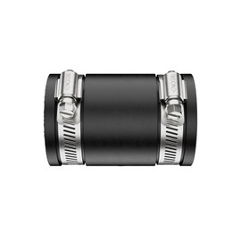 Fernco P1056-250 2.5-in. Cast Iron, Plastic and Steel Pipe Flexible Coupling Connector Adapter in Black