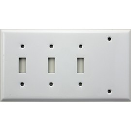 Stamped Steel Smooth White 4 Gang Wall Plate - 3 Toggle Switches One Blank