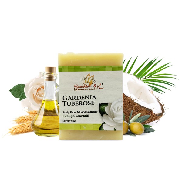 Gardenia Tuberose - Body & Hand Soap Bar, Handmade Bath