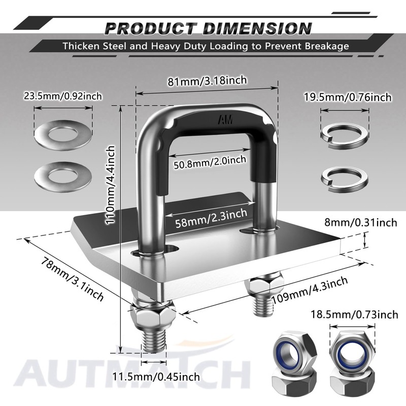 AUTMATCH Hitch Tightener Anti-Rattle Clamp, Heavy Duty Hitch Stabilizer for