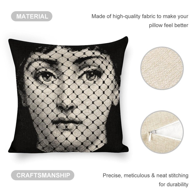 LITTLIUDO Lina Cavalieri Pillow Cover, Lina Cavalieri Artificial Linen Throw