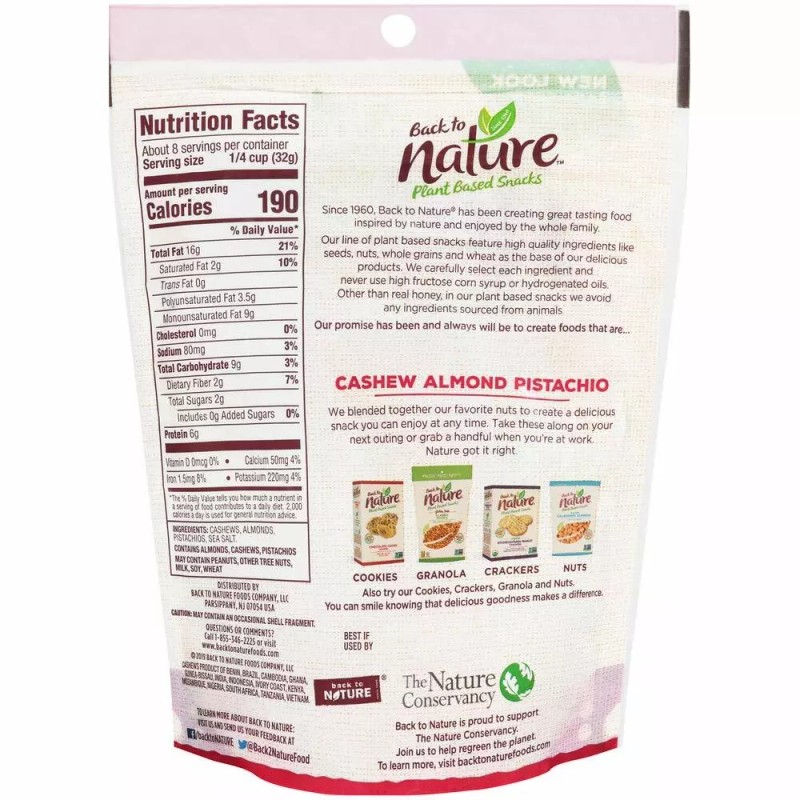 Back To Nature Cashew Almond Pistachio blend