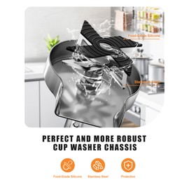 WOWOW Glass Rinser for Kitchen Sinks:304 Stainless Steel Baby Bottle Washer,Metal Cup Washer for Home Kitchen Bar Countertop,High-Pressure Automatic Cup Cleaner for Bar Sink Attachment Brushed Nickel