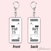 [ALOHAMONI] BOARDING PASS Flight Keychain Acrylic Key Holder Airport Route