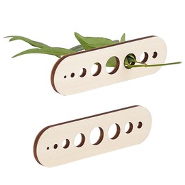 PH PandaHall 2pcs Oval Herb Stripper Wooden Vegetable Leaf Remover Wood Herb Stripper with 8 Holes Rustic Safe Kitchen Tool for Herb, Chefs Gift, Cooking, Christmas, Mom, Housewife, Hole: 2-16mm