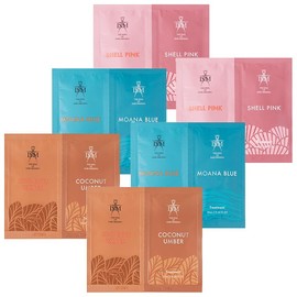 ISM Shampoo & Treatment, Trial Set, Shell Pink, Moana Blue, Coconut Amber, Moisturizing, Damage Repair, 6 Loads