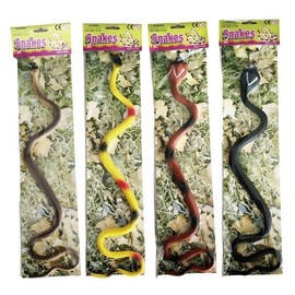 4 Types of Colored Snakes (Randomly sent from Cobra or Python) / Soft Model Snake Prop Fake Snake Reptile Figure / 컬러뱀 4종 (코브라 비단뱀 중 랜덤발송)  말랑말랑한 모형뱀 소품용 가짜뱀 파충류피규어