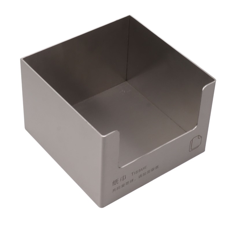 Stainless Steel Tissue Box Square Tissue Holder Large Opening Napkin