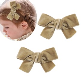 MUFEKUM 2 Pcs Vintage Velvet Bow Hair Clips, Thick Hair Barrettes Red Hair Bow Clips for Women Girls Barrettes Hair Accessories (Red)