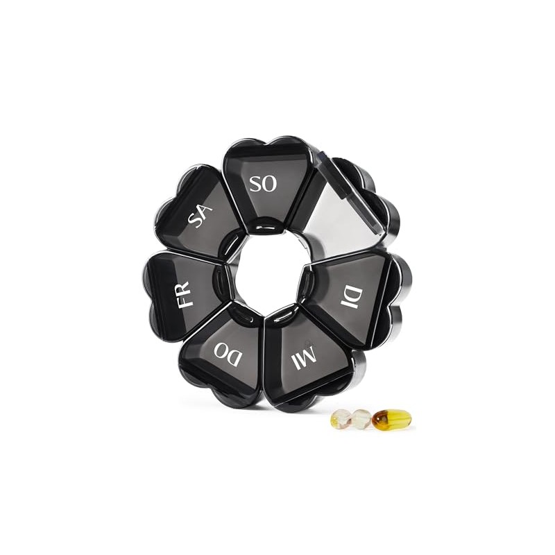 MOLN HYMY Cute Weekly Pill Box 7 Day Round Flower